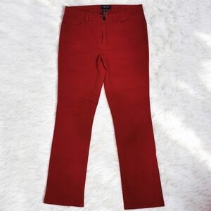 Chaps Red Mid-Rise Straight Leg 5-Pocket Pants Size 8